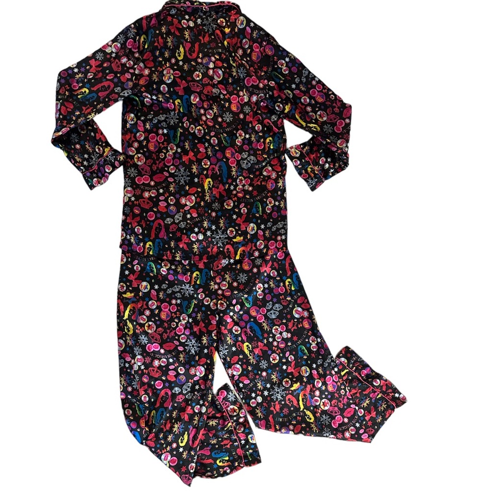 Victoria's Secret Special Edition Supermodel Crowns Bows Print Pajama Set Size S - Picture 3 of 10